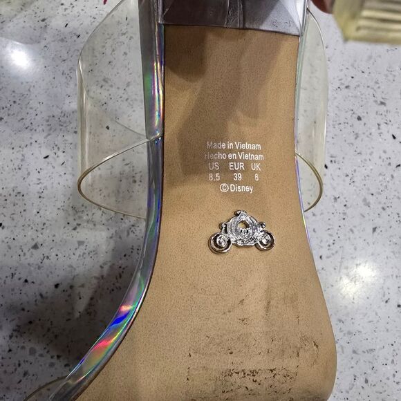 Aldo Cinderella Disney X Aldo Cinderella's Stepsisters Clear Flared High Heels - Picture 8 of 8